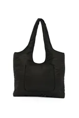 Bolso shopper negro con bolsillo frontal.
