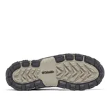 Bota de senderismo para mujer marca Columbia, modelo Transverse Hike. Confeccionada con una parte superior de cuero y malla impermeable con tecnología Omni-Tech™. Cuenta con entresuela TechLite™ para amortiguación y suela de goma Omni-Grip™ de alta tracción. Presenta cordones en color fucsia y detalles en gris oscuro.