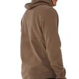Canguro de polar con cierre frontal completo, capucha ajustable con cordones y bolsillo en el pecho con cierre. Diseño de manga larga con terminaciones en contraste.
