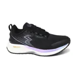 Championes de running 361º, color negro con detalles en lavanda y blanco. Presentan tecnología Morphit para un ajuste preciso y suela con amortiguación Quikfoam.