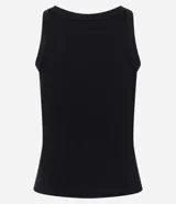 Musculosa básica femenina de Blue Steel confeccionada en tejido rib acanalado de algodón, con cuello redondo y diseño ajustado.