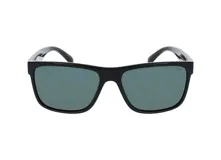 Lentes de sol INVU con montura cuadrada negra y lentes polarizadas grises.