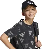 Gorra Adidas negra con logo de la marca bordado en blanco en el lateral y las tres tiras características en la visera.