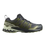Championes de trekking y trail running Salomon XA Pro 3D V9, color verde militar y negro, con diseño resistente, suela All Terrain Contagrip y tecnología 3D Advanced Chassis.