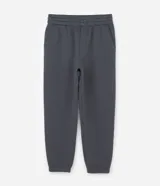 Pantalón jogger de algodón con felpa, color negro, con cintura elástica, cordón ajustable, bolsillos laterales y puños elásticos en los tobillos.