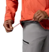 Campera cortaviento impermeable y transpirable Columbia Trailborne 2.5L Shell, plegable y compacta, combinada en color gris y naranja.