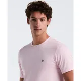 Remera rosa de algodón orgánico, de corte entallado y cuello redondo. Presenta el logo de Original Penguin en el pecho.