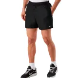 Short de baño negro con logo de Nike en blanco en la pierna derecha.