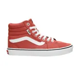 Championes de caña alta Vans Filmore Hi, color ladrillo con detalles en blanco. Fabricados en lona con suela waffle y cuello acolchado.