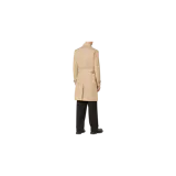 Trench coat Hugo modelo Maluks en color beige, con doble botonadura frontal, solapas clásicas, cinturón ajustable con hebilla y detalles en los puños.