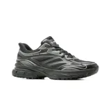 Championes deportivos Hi-Tec modelo Darby Men, de color gris con detalles en azul marino y blanco. Incorporan tecnología Memory Foam en la plantilla, capellada de malla transpirable con refuerzos sintéticos y suela amortiguada.