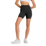 Short deportivo de tiro alto New Balance, color negro, con ajuste ceñido y logo de la marca en la pierna.