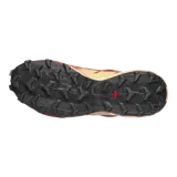 Championes de trekking Salomon Speedcross 6 Gore-Tex, color marrón y naranja con detalles en amarillo, con membrana impermeable y suela Contagrip de alta tracción.
