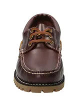 Zapatos náuticos de cuero marrón oscuro, marca RKF modelo New Rocky IV, con cordones y suela de goma acanalada.