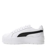 Championes Puma Karmen II de mujer, color blanco con detalles en negro, plataforma y cordones.