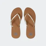 Ojotas Reef Bliss Nights color negro, con tira fina y logo de la marca en la plantilla.