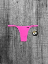 Bikini colaless de lycra en varios colores, con tiras finas ajustables con hebillas.