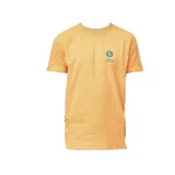 Remera naranja de manga corta con logo RVCA Hawaii estampado en el pecho.