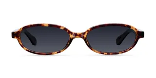 Lentes de sol unisex con montura ovalada carey y lentes polarizadas negras. Fabricados con materiales bio-based G850 y patillas de propionato de celulosa. Protección UV400 - Categoría 3.