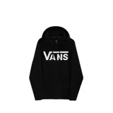 Campera con capucha Vans Classic Zip, color negro con logo blanco estampado en el pecho, cierre frontal completo, bolsillos laterales y puños y cintura acanalados.