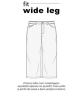 Pantalón wide leg color blanco, de sarga, con bolsillos cargo laterales, bolsillos tipo cuchillo, bolsillos traseros, ajuste elástico en la cintura y cinturón.