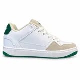 Zapatillas Airwalk modelo Brook Green, color blanco con detalles en verde y puntera de gamuza gris claro.
