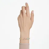 Pulsera dorada con cristales de colores en talla mixta.