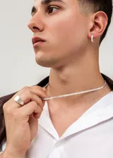 Cadena Bismarck Italy de plata 925 hipoalergénica, de 50 cm de largo y 4 mm de ancho.