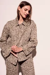 Sobrecamisa de algodón con estampado animal print.