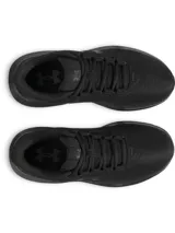 Championes de running Under Armour modelo Phade RN 3, color negro. Presentan una parte superior de malla ligera y transpirable con soporte estratégico, entresuela con amortiguación de EVA y suela exterior de goma resistente con ranuras flexibles.