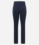 Pantalón deportivo negro de microfibra con cintura alta y corte recto.