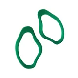 Par de aros colgantes de acrílico amarillo con forma orgánica irregular.