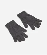 Guantes de punto en color gris oscuro, con diseño clásico y puños acanalados para un ajuste cómodo.