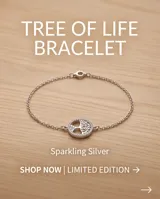 Pulsera de plata 925 con diseño de árbol de la vida en un dije circular rodeado de circonias cúbicas y cadena fina.