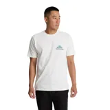 Remera blanca de manga corta con logo Roark Provisions estampado en el pecho.