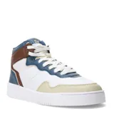 Championes Topper Terre Mid de caña alta, color blanco con detalles en azul, marrón y beige.