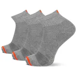 Pack de tres pares de medias cortas grises con detalles en color naranja en la puntera y el talón. Cuentan con suela acolchada, paneles de malla transpirable en el empeine y ribete elástico cómodo.