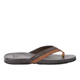 Ojotas marrones con tiras de cuero sintético marrón y suela de goma.