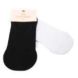 Pack de dos pares de medias de mujer Miss Carol, un par color negro y otro par color blanco.