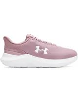 Championes de running Under Armour modelo Phade RN 3, color rosado con suela blanca y logo lateral en blanco. Confeccionados con parte superior de malla ligera y transpirable, plantilla extraíble y entresuela con amortiguación de EVA.