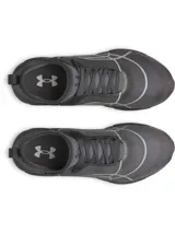 Championes de entrenamiento Under Armour modelo W Sculpt TR, de color gris oscuro, diseñados específicamente para mujeres. Presentan una parte superior de micromalla transparente con un patrón de líneas impresas en 3D, lengüeta de una sola pieza y amortiguación de EVA en la entresuela.