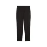 Pantalón de jogging negro con logo de Puma estampado en blanco en el muslo izquierdo.