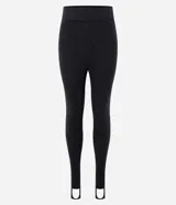 Pantalón legging confeccionado en tejido de punto con 6% de lana, cintura elástica y ajuste en los pies.