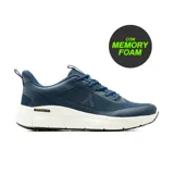 Championes deportivos American Sport modelo Cody, color azul marino con suela blanca y tecnología antideslizante. Confeccionados con capellada de malla y refuerzos sintéticos, cuentan con tecnología memory foam en la plantilla.
