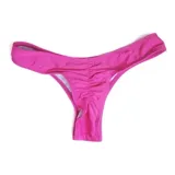 Bombacha de bikini colaless para mujer, de diseño plisado en la parte trasera y tiro bajo, disponible en varios colores.