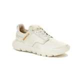 Zapatillas Caterpillar modelo Hex Lite Leather para mujer, color blanco hueso. Confeccionadas en cuero, con forro interno de materiales reciclados, plantilla de espuma PU moldeada, suela de EVA liviana y ajuste con cordones.