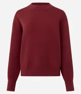 Buzo suéter en tricot de cuello redondo y manga larga con puños ajustados, de la marca Marfinno.