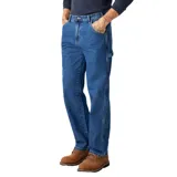 Pantalón de trabajo tipo carpenter de corte relajado, confeccionado en denim de algodón resistente. Presenta bolsillos laterales, bolsillos traseros, presilla para martillo y cierre frontal con botón.
