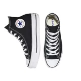 Championes Converse Chuck Taylor All Star Plataforma Hi, color negro con detalles en blanco.