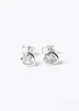 Par de caravanas de plata 925 con forma de corazón y circonia engarzada.